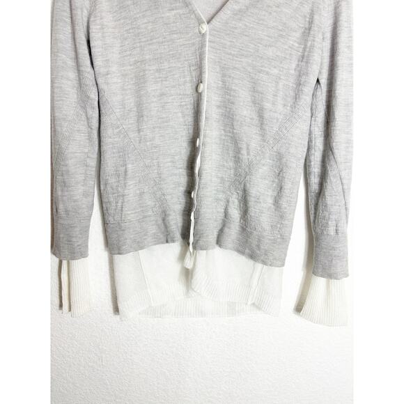 Rag & Bone Alyssa Merino Wool Cardigan Gray Size Medium Lightweight Button Chic - Picture 10 of 13